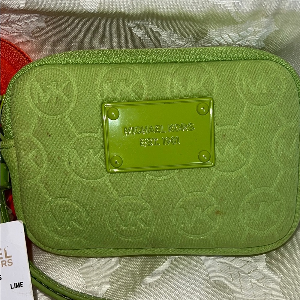 Michael Kors Orange & Green Wristlet - Picture 3 of 12